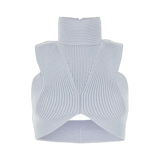 Maglia Open Back Cropped Knitted Top