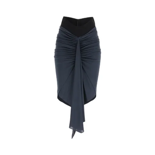 Gathered-Detailing Draped Skirt