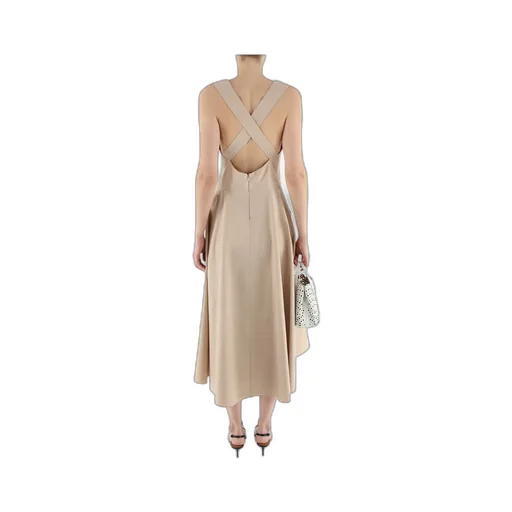 V-Neck Flared Sleeveless Dress