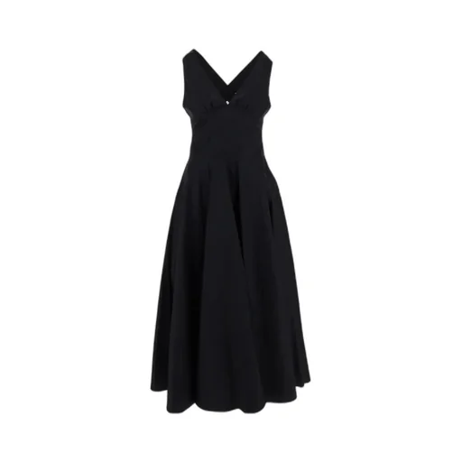 V-Neck Flared Sleeveless Dress