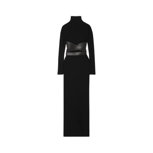High-Necked And Long-Sleeved Dress
