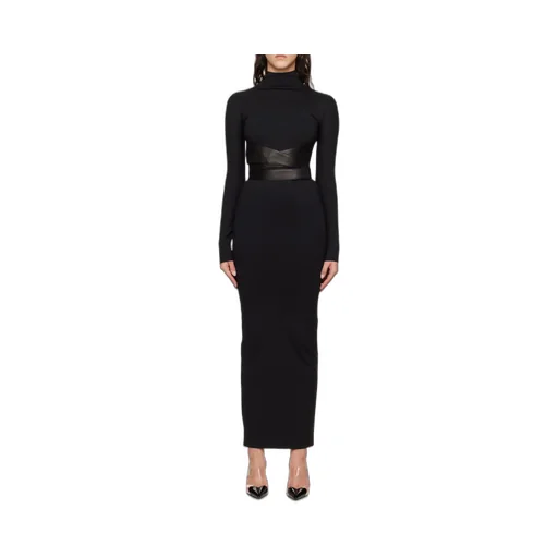 High-Necked And Long-Sleeved Dress