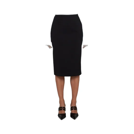 Upstitched Circle Midi Pencil Skirt