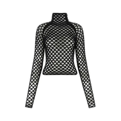 Knitted Turtleneck Cage Pullover