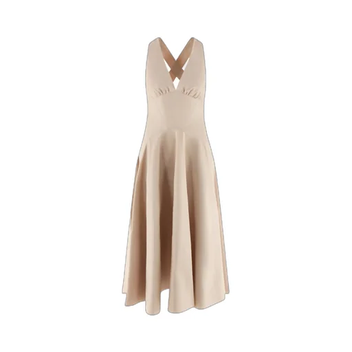 V-Neck Flared Sleeveless Dress