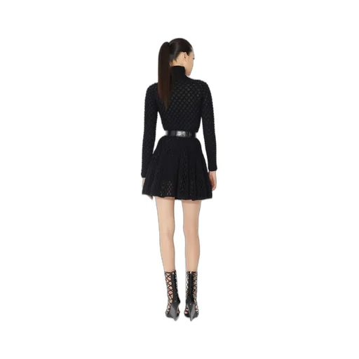 Knitted Turtleneck Cage Pullover