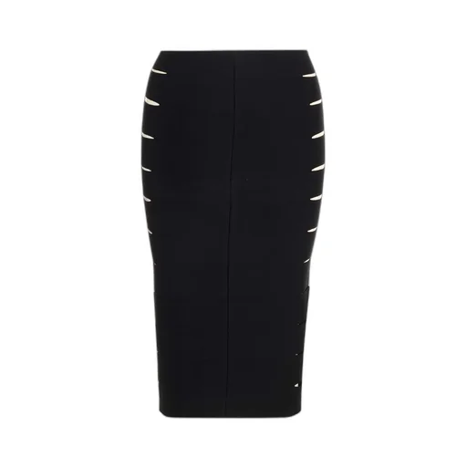 Cut-Out Detailed Panelled Midi Skirt