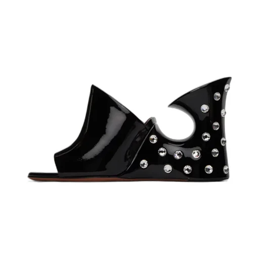 Rhinestone Decorative High-Heeled Muller Shoes