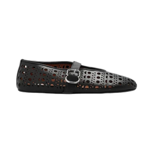 Cut-Out Leather Ballerinas