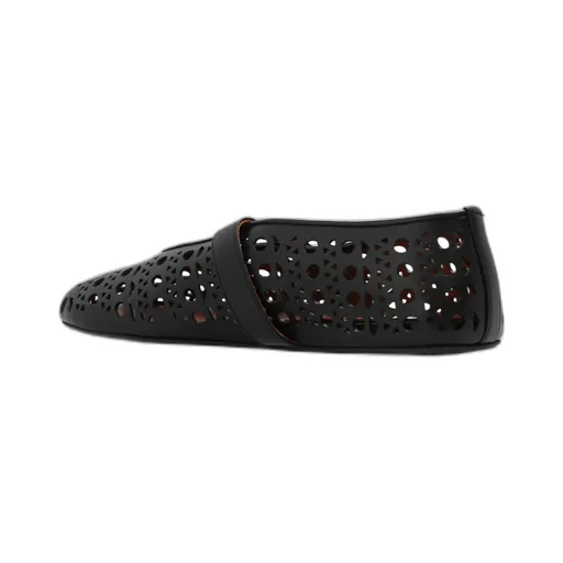 Cut-Out Leather Ballerinas