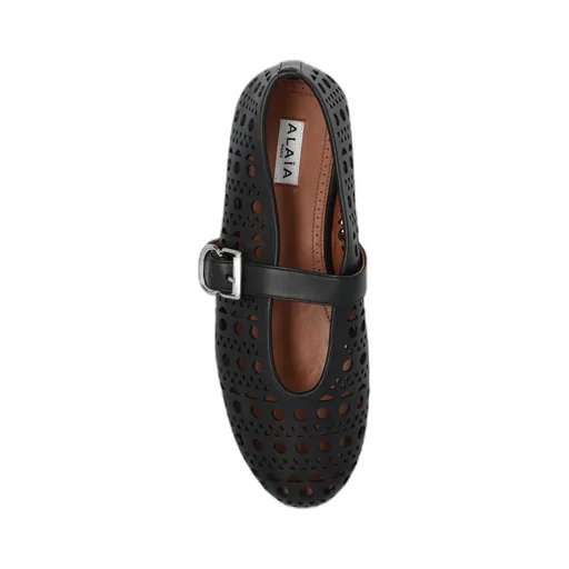 Cut-Out Leather Ballerinas