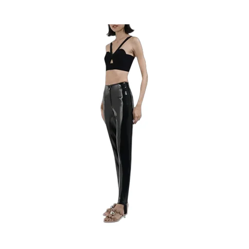 High Shine Stirrup Hem Pants