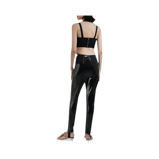 High Shine Stirrup Hem Pants