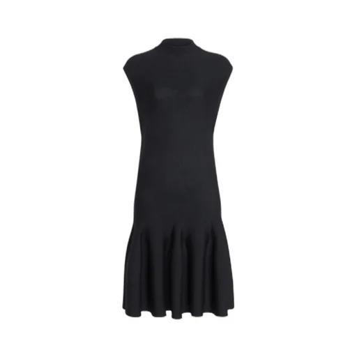 Sculptural Godet Knit Cap Sleeve Dress