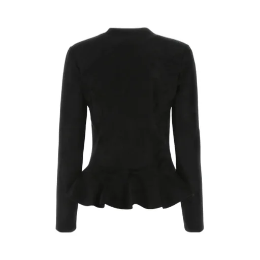 Peplum Velvet Knit Cardigan