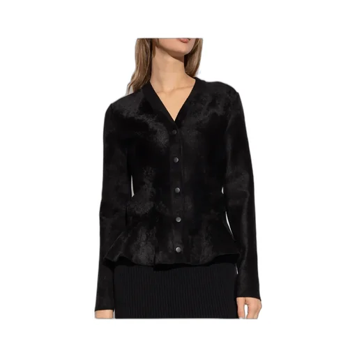 Peplum Velvet Knit Cardigan