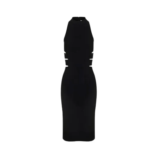Hollow-Out Medium-Length Dress