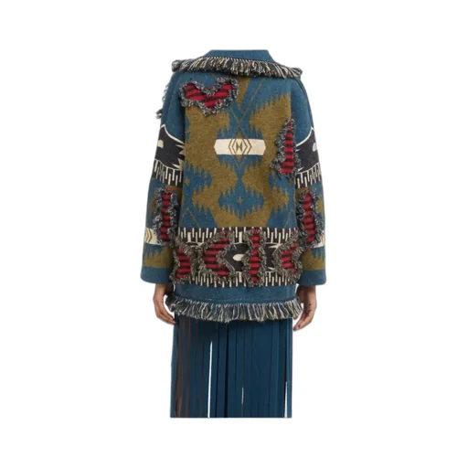 Fringed Patterned Cardigan