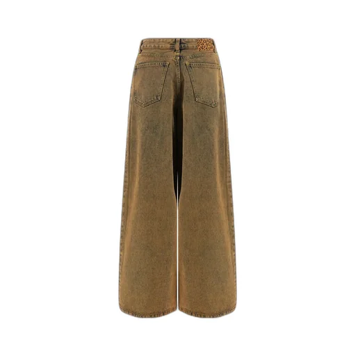 Desert Rose Pleat-Detailed Acid-Wash Jeans