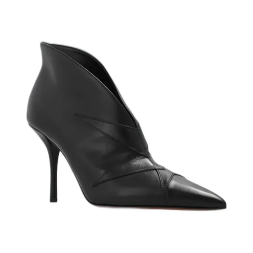 Panel-Detailing Leather Ankle Boots