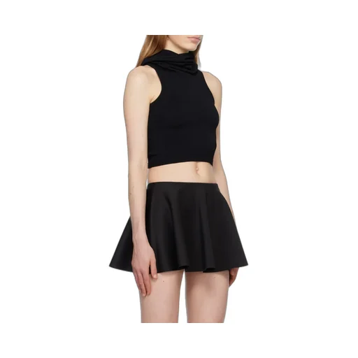Hooded Knit Crop Top