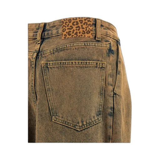 Desert Rose Pleat-Detailed Acid-Wash Jeans