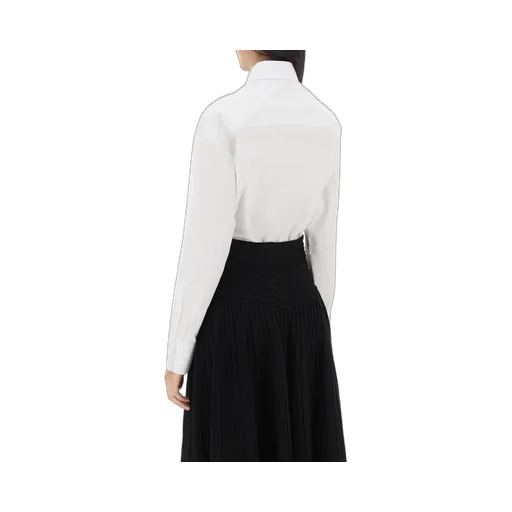 Mesh Panelled Poplin Bodysuit