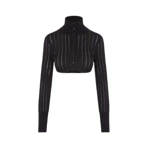 Long-Sleeved Short Knitted Cardigan