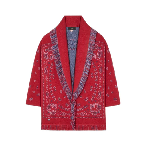 Bandana Jacquard Fringed Cardigan