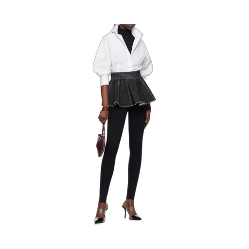 Mesh Panelled Poplin Bodysuit