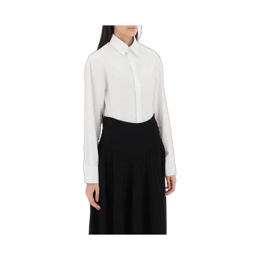 Mesh Panelled Poplin Bodysuit