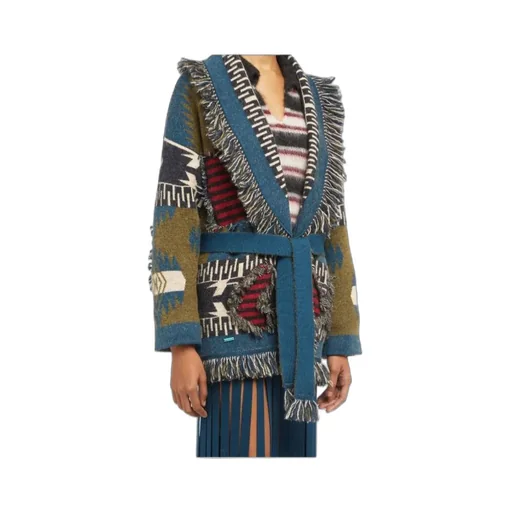 Fringed Patterned Cardigan