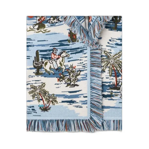 Tex-Hawaii Roundtrip Fringed Tapestry Cardigan