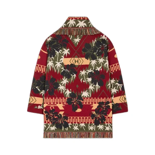 Icon Jacquard Fringed Cardigan