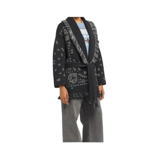 Bandana Jacquard Fringed Cardigan