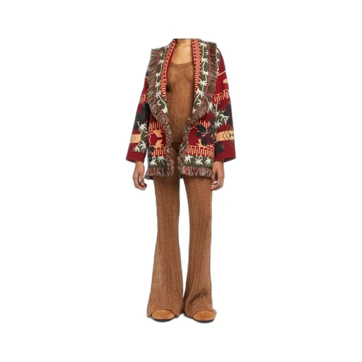 Icon Jacquard Fringed Cardigan