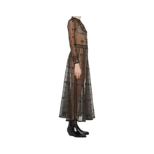 Embroidered Sheer Dress