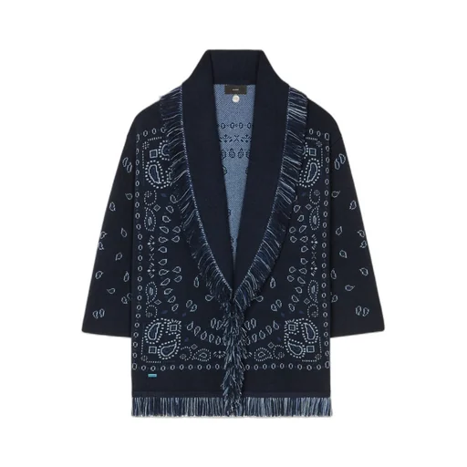 Bandana Jacquard Fringed Cardigan