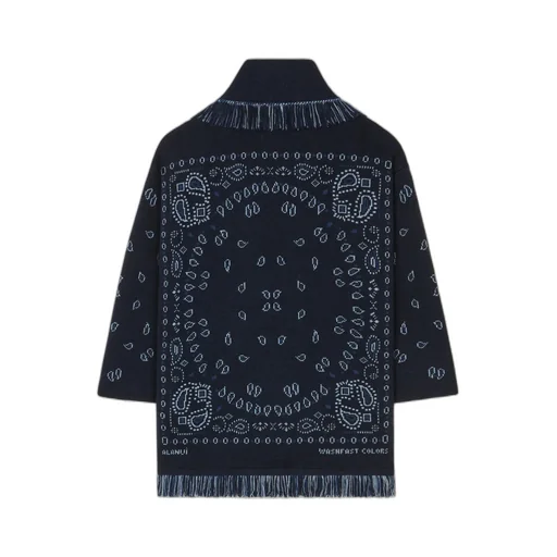Bandana Jacquard Fringed Cardigan
