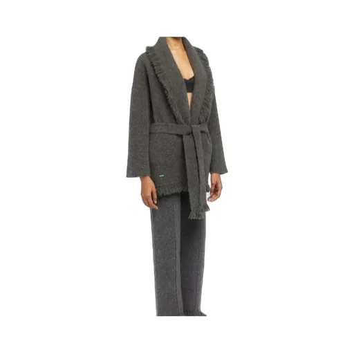 Finest Fringed Shawl-Collar Cardigan