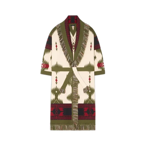 Icon Jacquard Fringed Coat