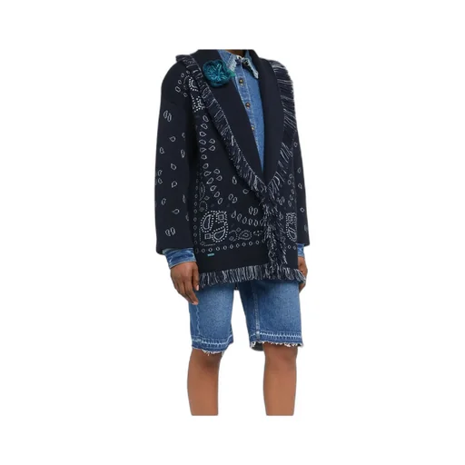 Bandana Jacquard Fringed Cardigan