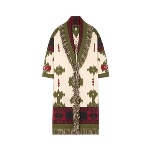 Icon Jacquard Fringed Coat