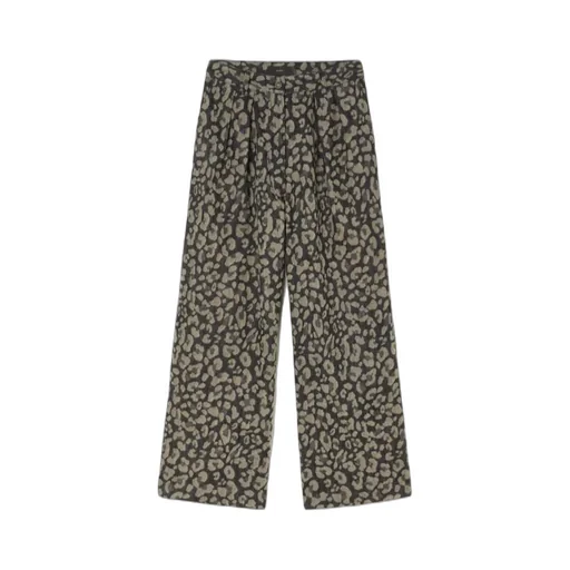 Seattle Pleated Leopard-Print Jeans