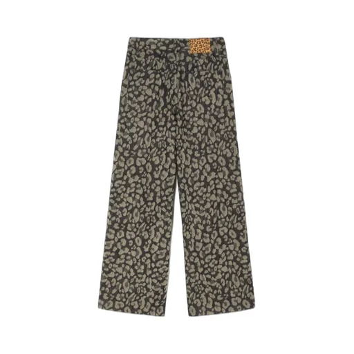 Seattle Pleated Leopard-Print Jeans