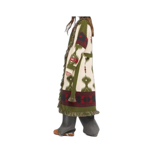 Icon Jacquard Fringed Coat