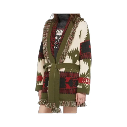 Icon Jacquard Fringe Cardigan