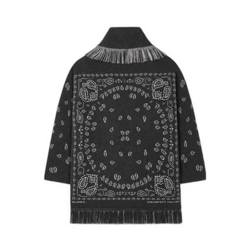Bandana Jacquard Fringed Cardigan