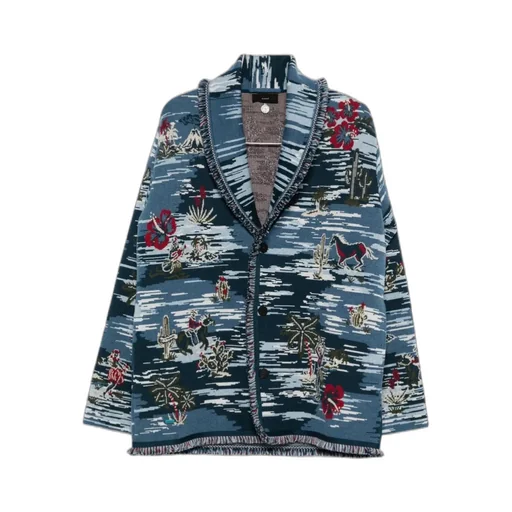 Fringed Patterned Cardigan