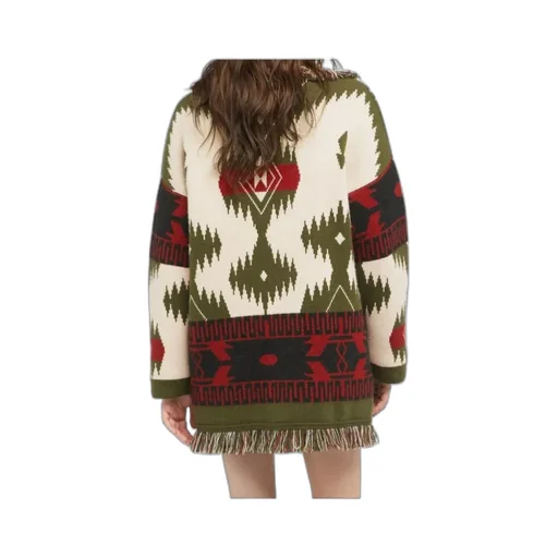 Icon Jacquard Fringe Cardigan